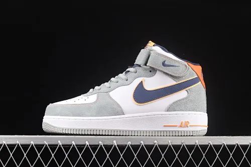 All categories Nk Air Force 1 Air Force series Nk Air Force 1 Mid Air Force mid-top Nk Air Force 1'07 Mid gray blue orange suede Air Force One mid-top casual sneakers CQ5059-203